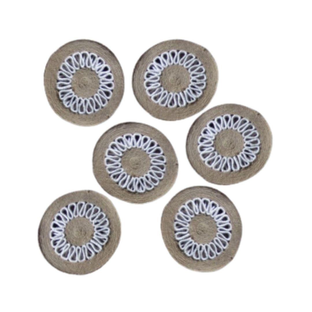 White Loop Rings Table Placemats