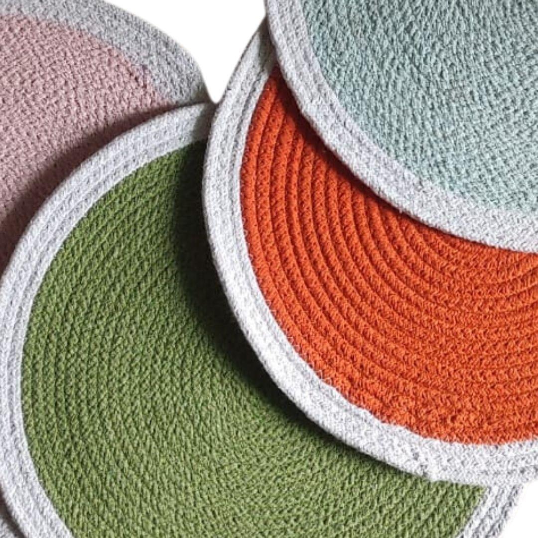 White Ring Cotton Rope Table Placemat