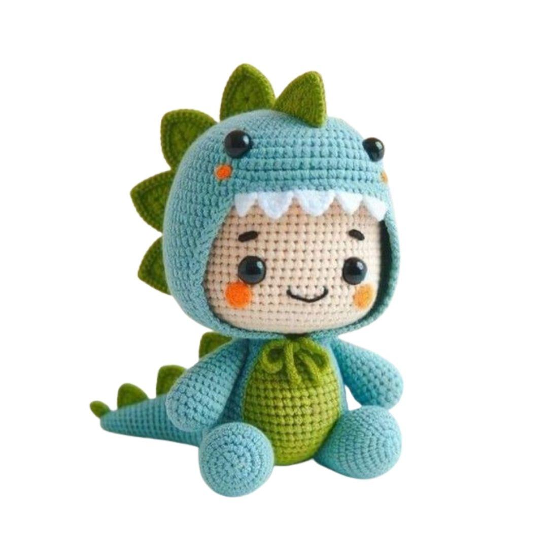 Amigurumi Crochet Dino Boy Soft Toy