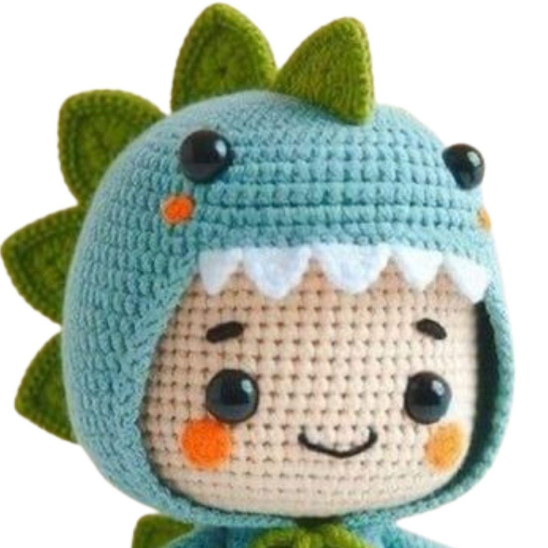 Amigurumi Crochet Dino Boy Soft Toy