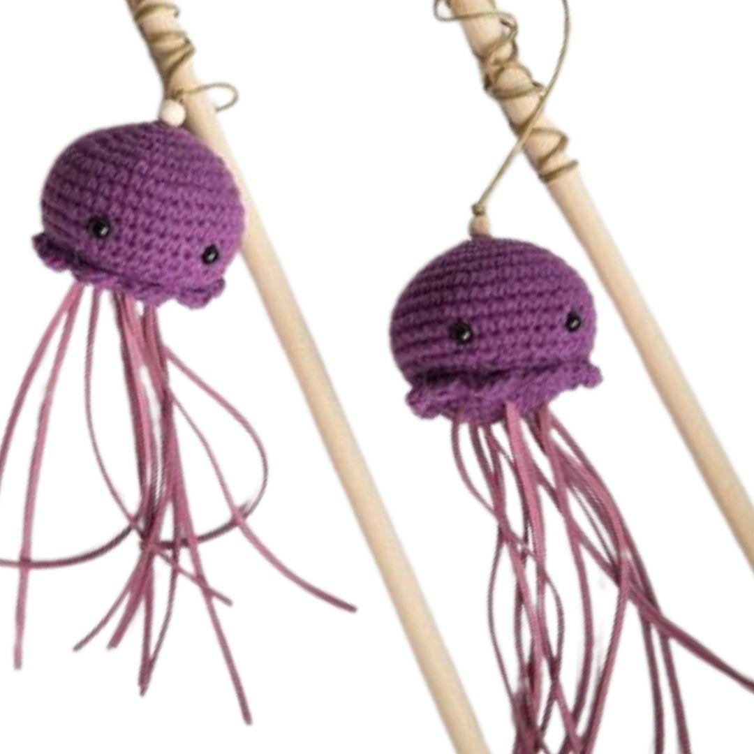 Jellyfish Cat Wand Toy with catnip