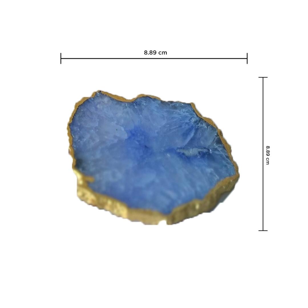Crystal Agate Coasters with Gold Plating set of 2