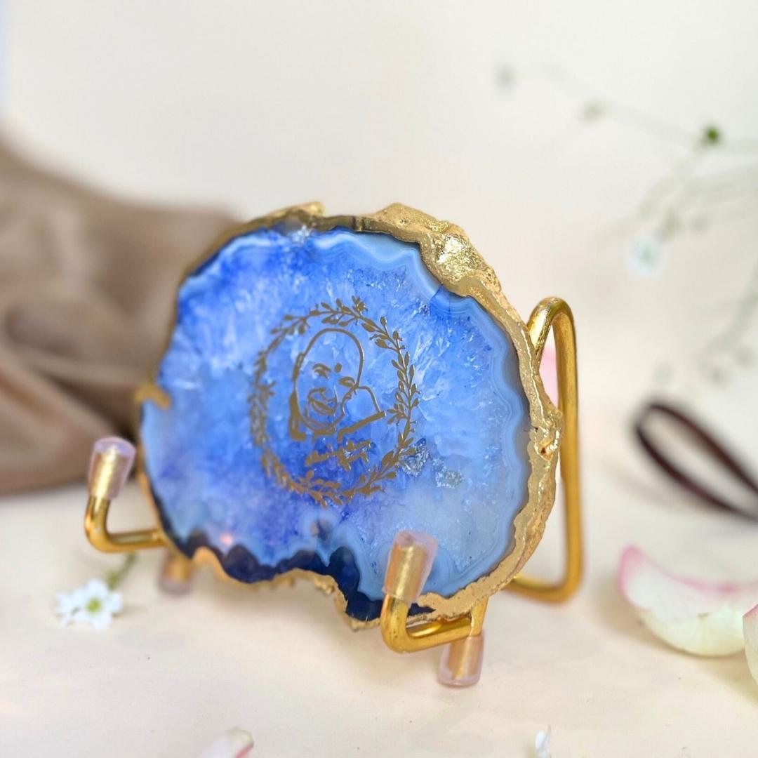 Guru Ji Crystal Agate Metal Frame