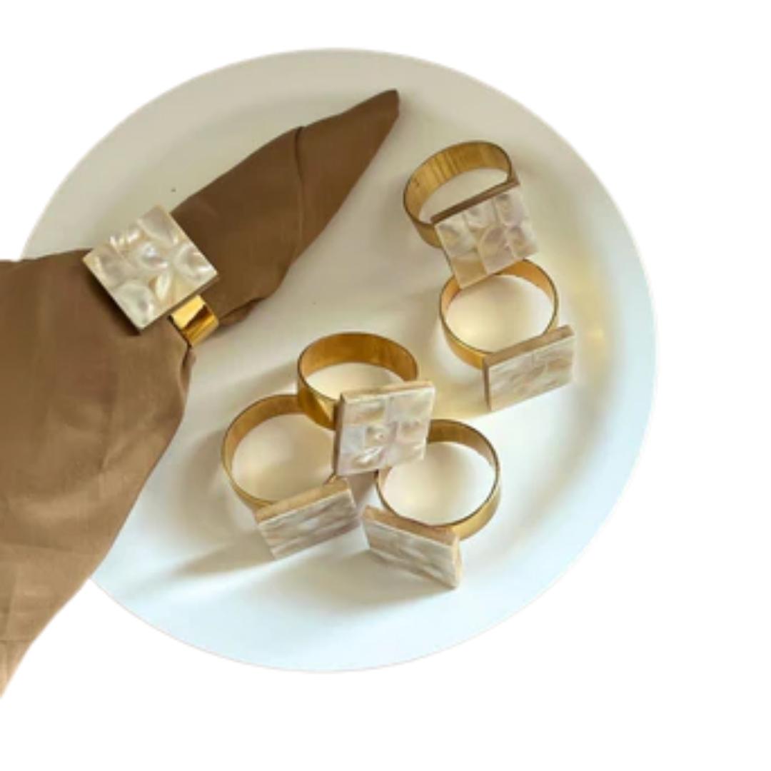 Mother of Pearl Napkin Holders Square