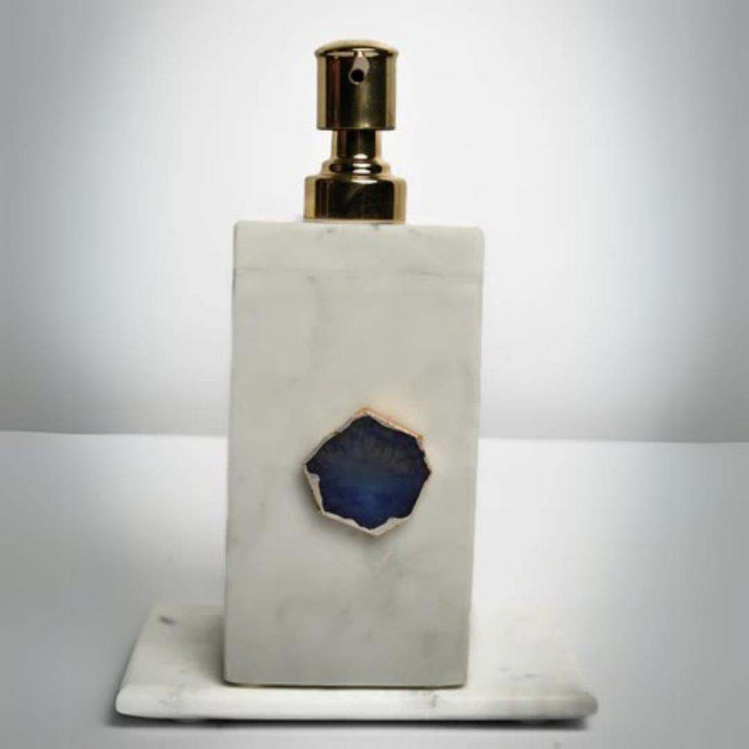 White Marble and Crystal Agate Soap Dispenser in multiple color options