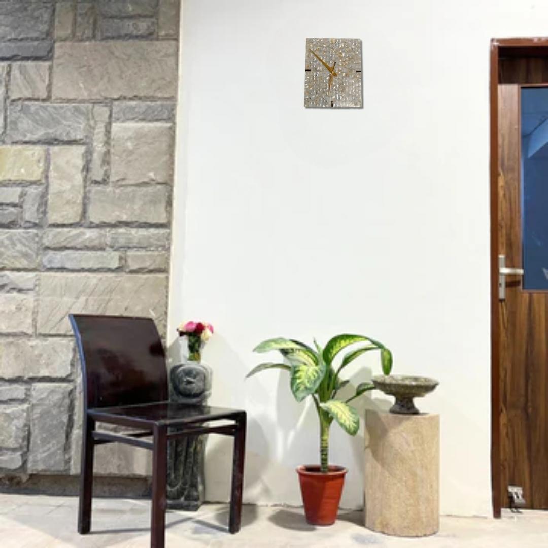 Mother of Pearl Rectangle Wall Clock