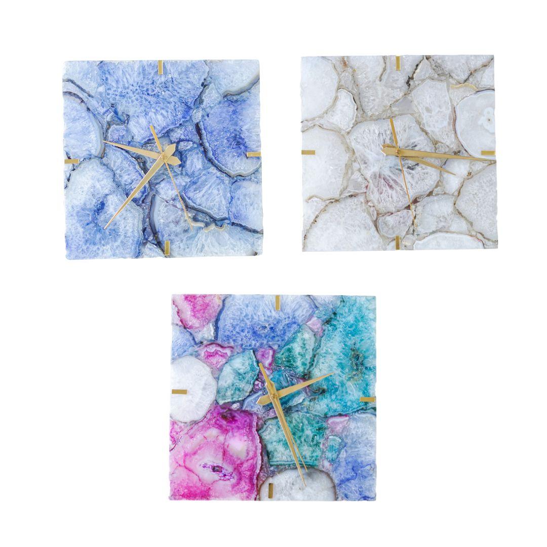 Crystal Agate Square Wall clock