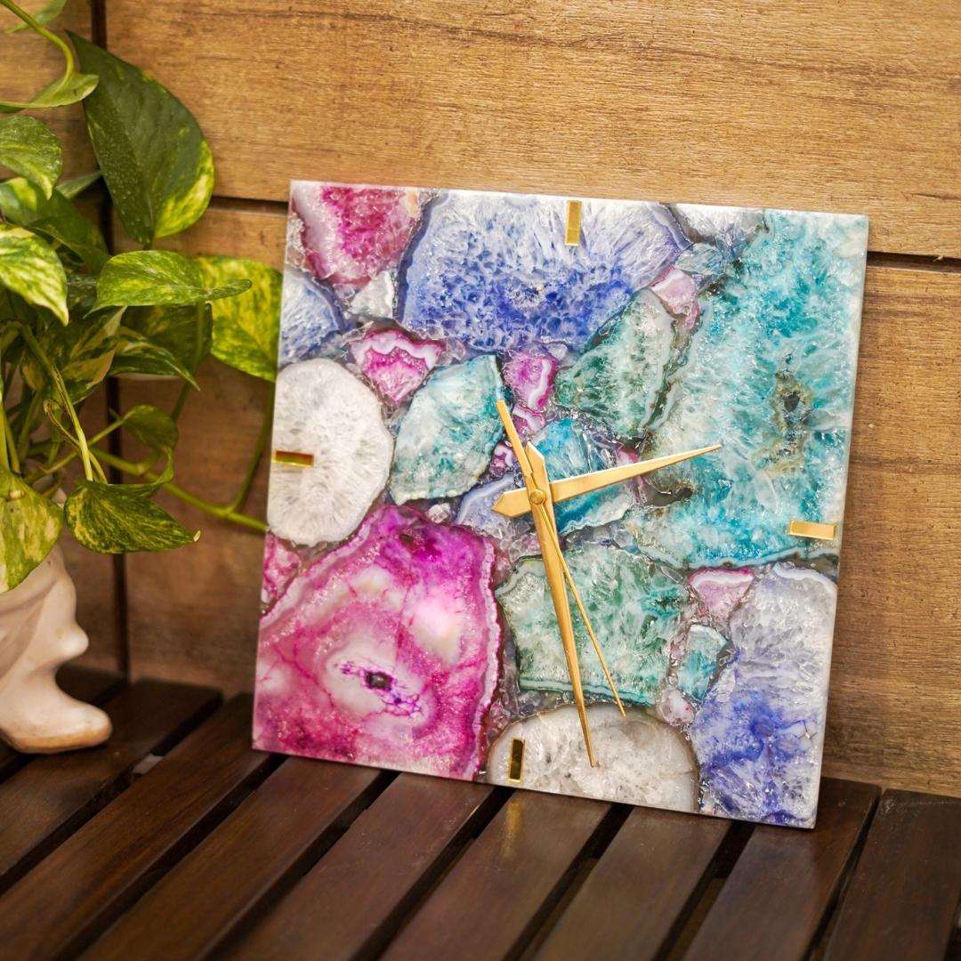 Crystal Agate Square Wall clock