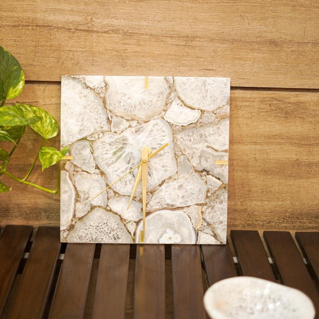Crystal Agate Square Wall clock