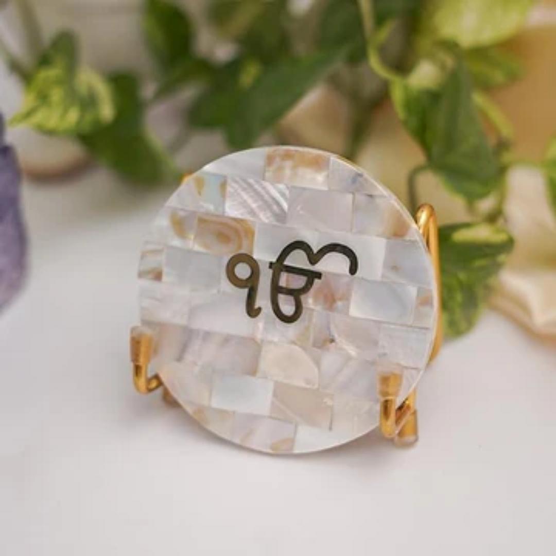 Ik Onkar Symbol Mother of Pearl Mantra Frame