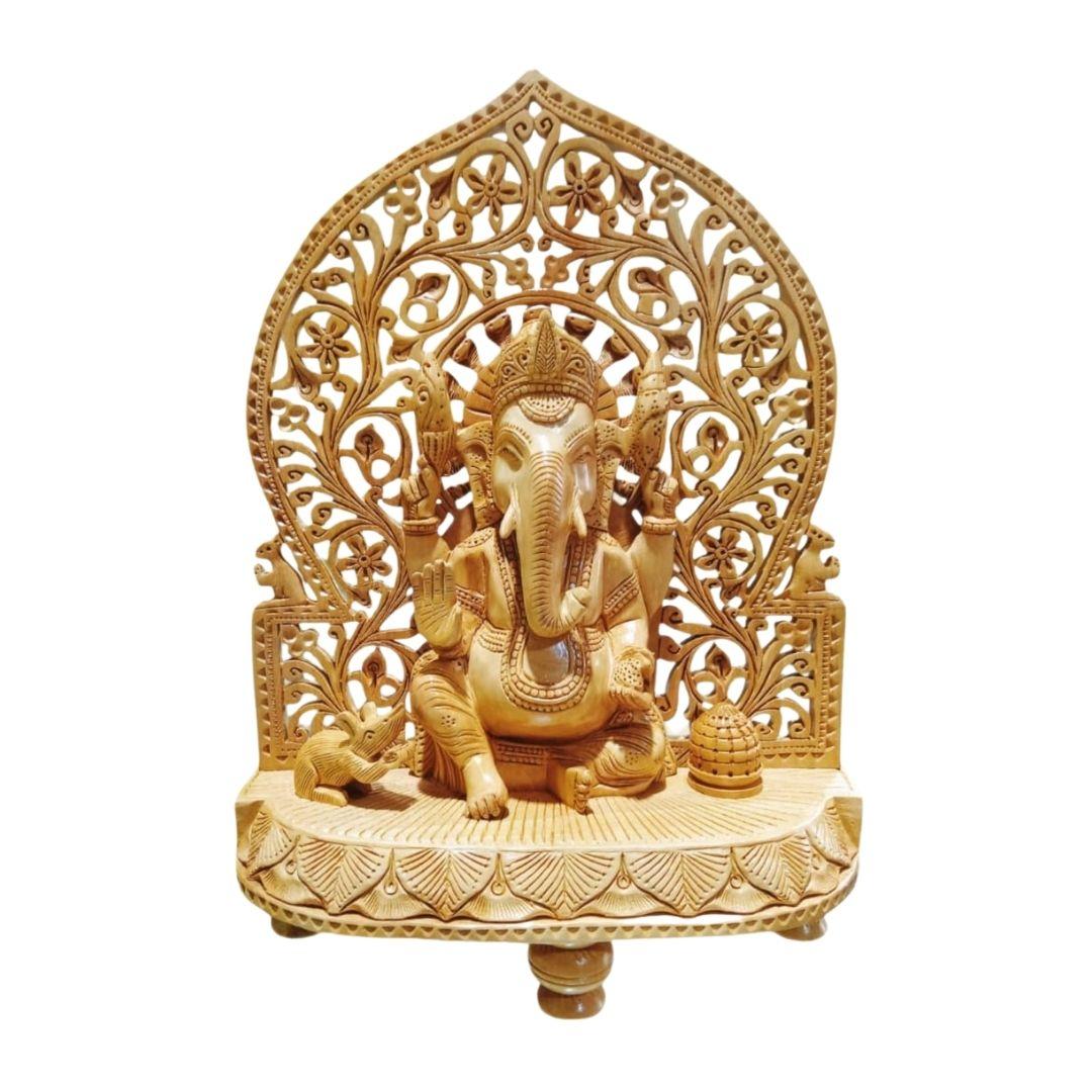 Ganesha Zali Throne Idol Statue Murti Showpiece