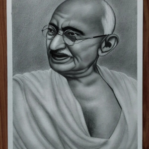 Shivans Creative Studio Pencil Portrait Of Gandhi